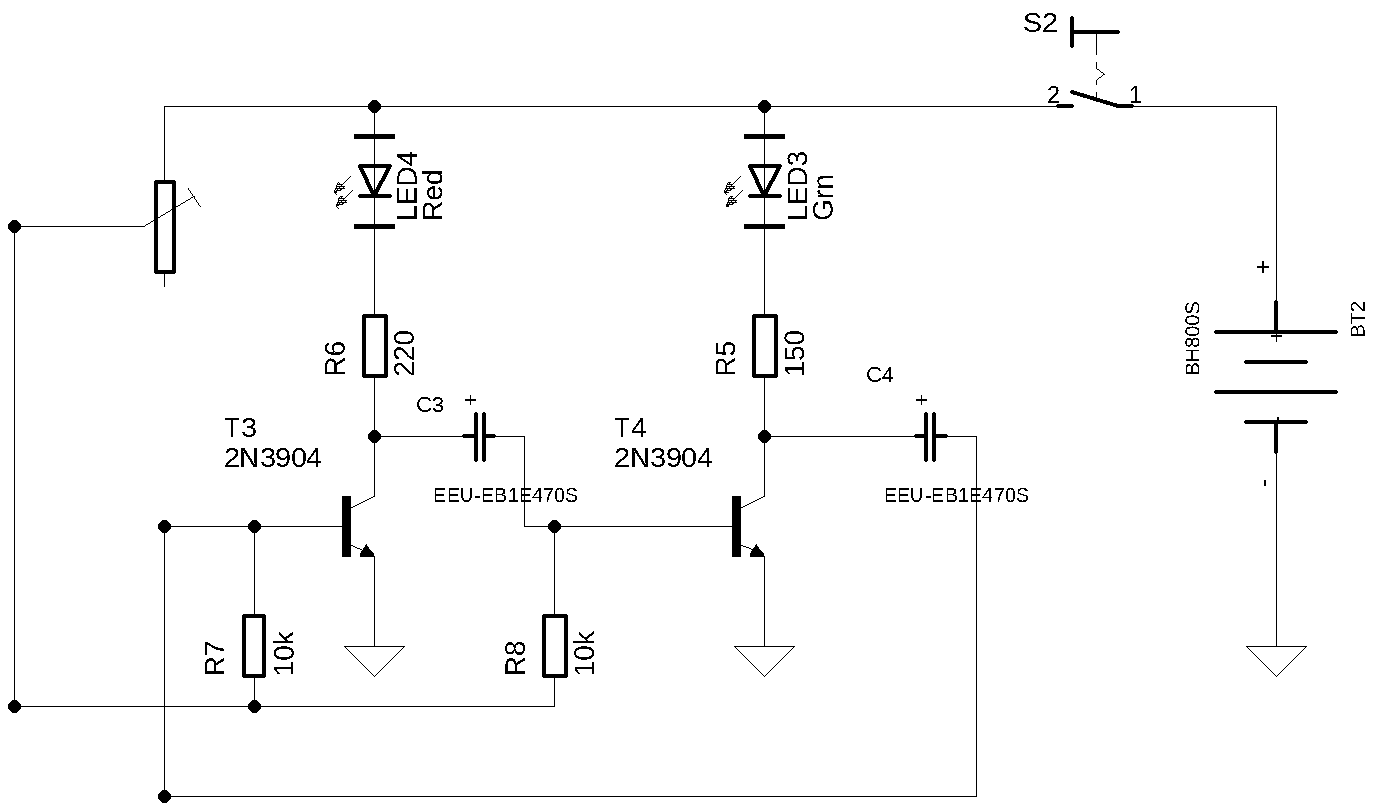 Astable multivibrator simplified schematic